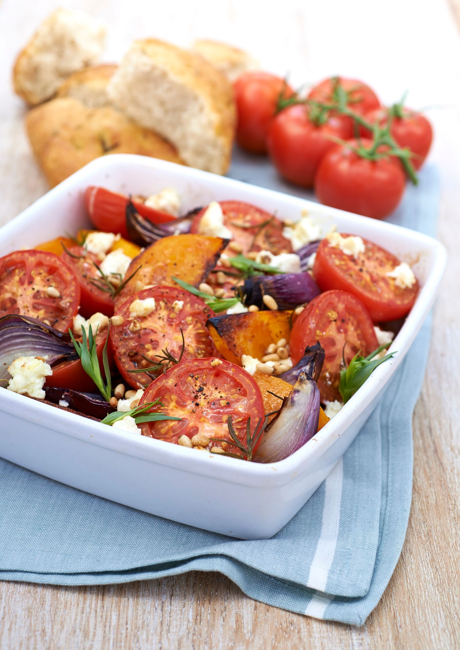 Butternut Squash with Isle of Wight Tomatoes and Feta