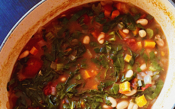 Organic Ribollita with a Glass of Terre di Fiano Red Wine