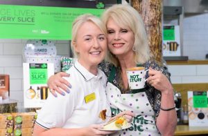 Joanna Lumley at M&S, Championing the Big Coffee Morning for Macmillan.