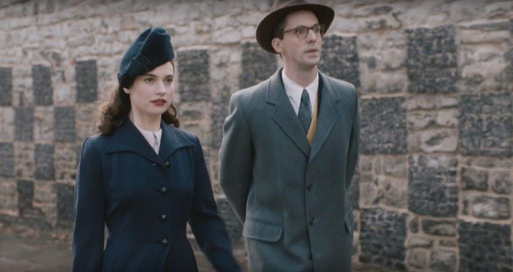 Lily James and Matthew Good in the Guernsey Literary and Potato Peel Pie Society