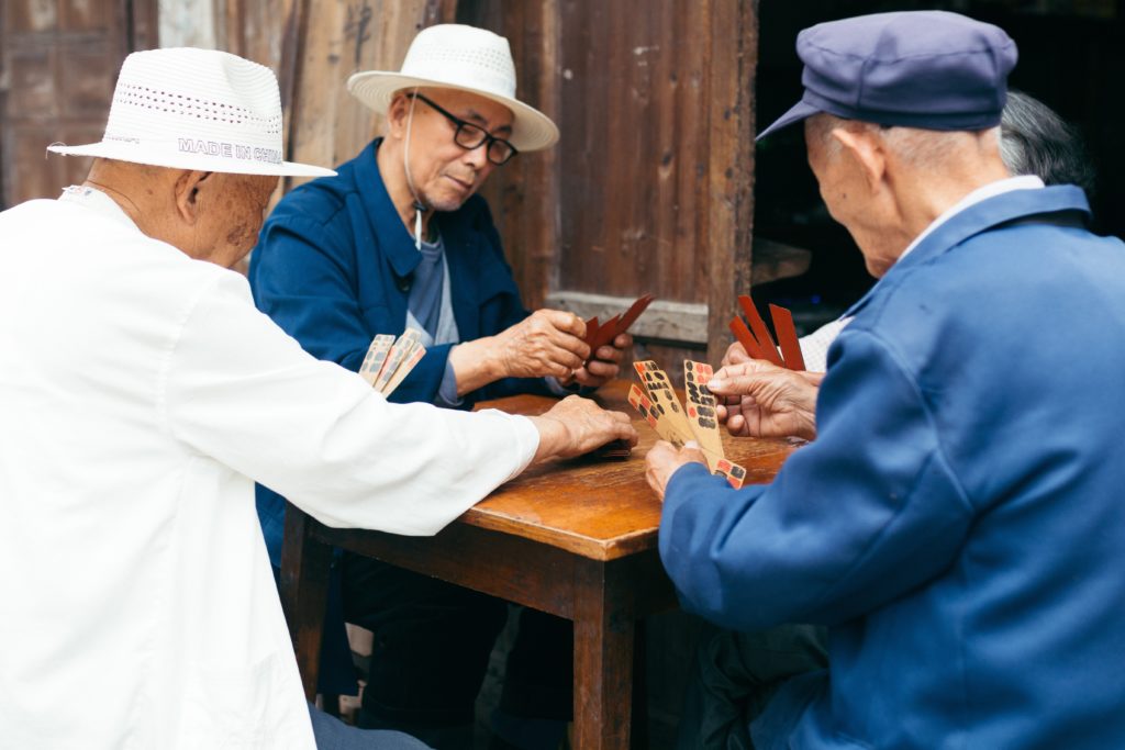 Chinese Men Playing Cards, Picture by Joey Huang