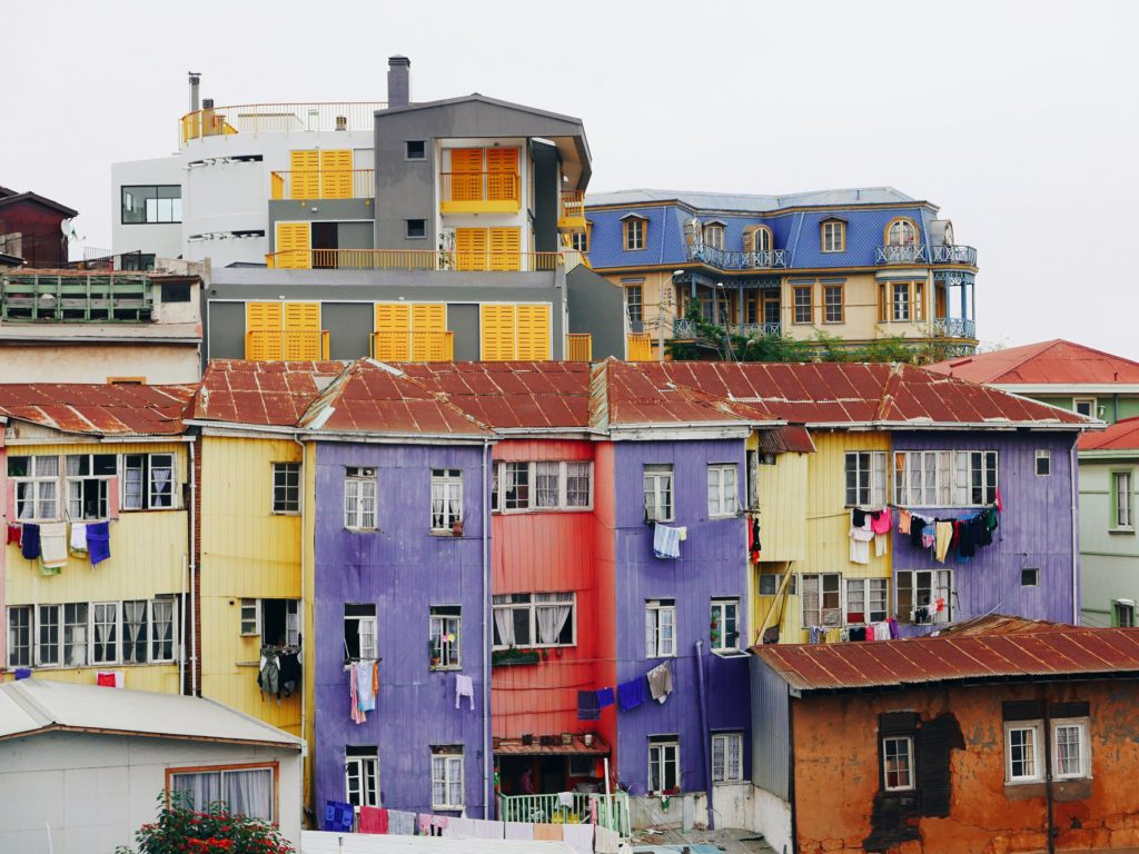 Colourful painted houses by Olivier Chatel