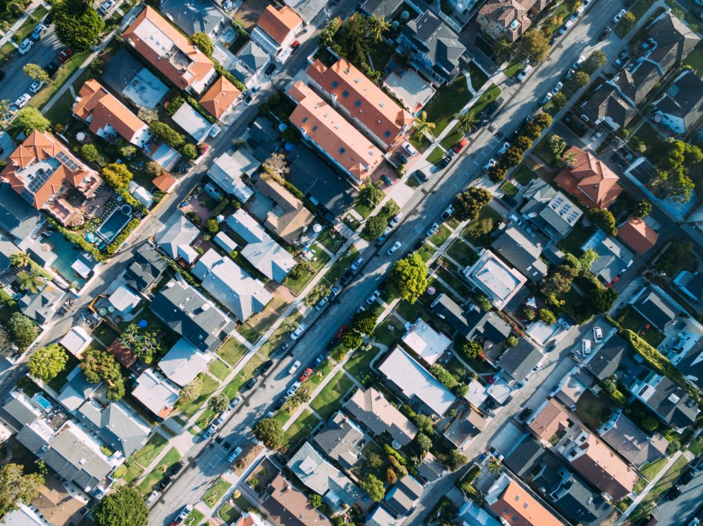 An aerial view of houses. Picture by Paul Hanaoka