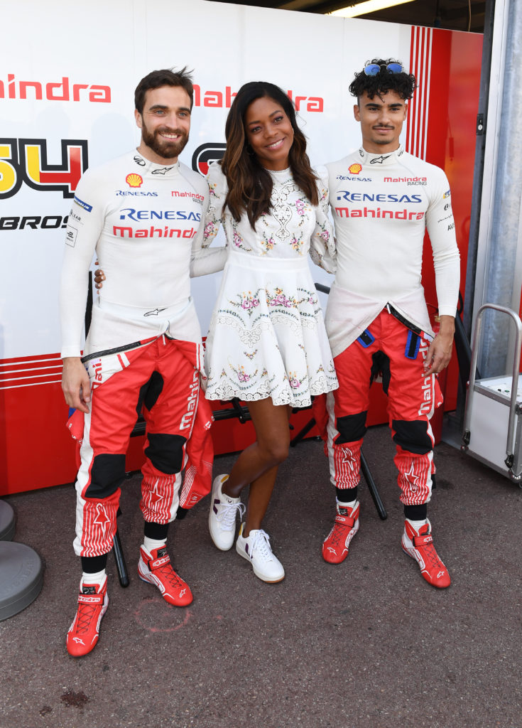 Actress Naomi Harris with Jrme d'Ambrosio and Pascal Wehrlein